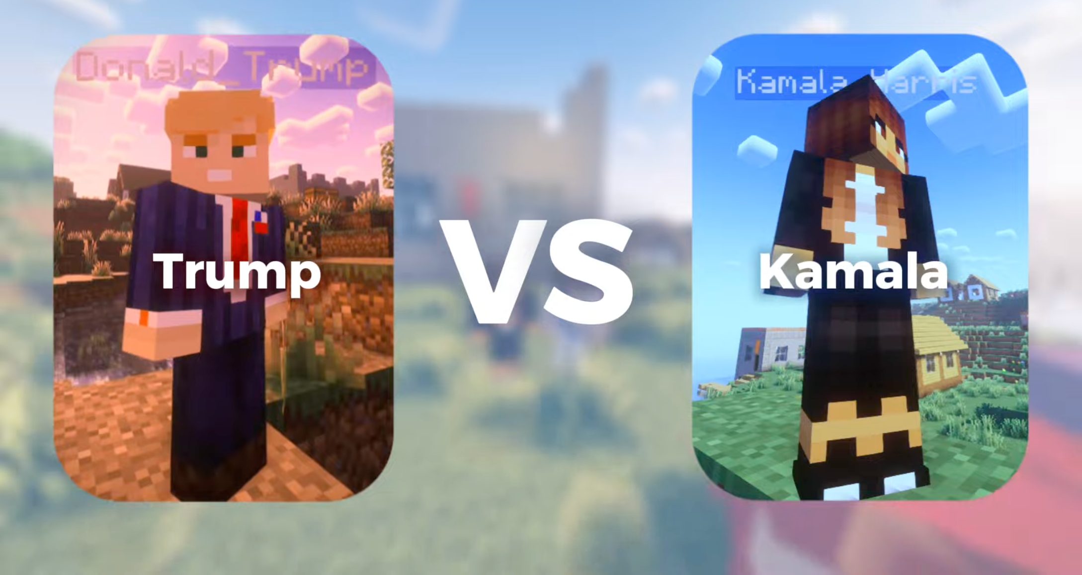 Simulating governance by Trump and Kamala Harris in Minecraft, could it be more persuasive than watching debates?